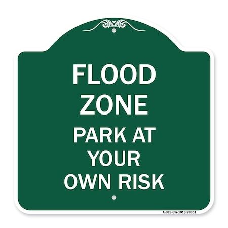 Signmission Designer Series Sign-Flood Zone, Green & White Aluminum Architectural Sign, 18" x 18", GW-1818-23951 A-DES-GW-1818-23951